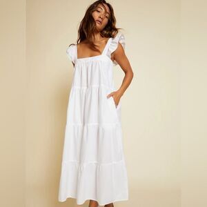 Nation LTD Ruffled White Maxi Dress